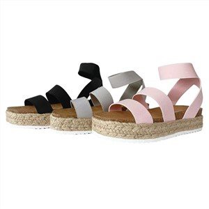 Fűzze fel Espadrille ékek nyitott lábujjat
